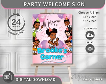 Customizable Digital Welcome Sign for Kids' Birthday | Personalized Party Decoration | Girl birthday | DIGITAL FILE