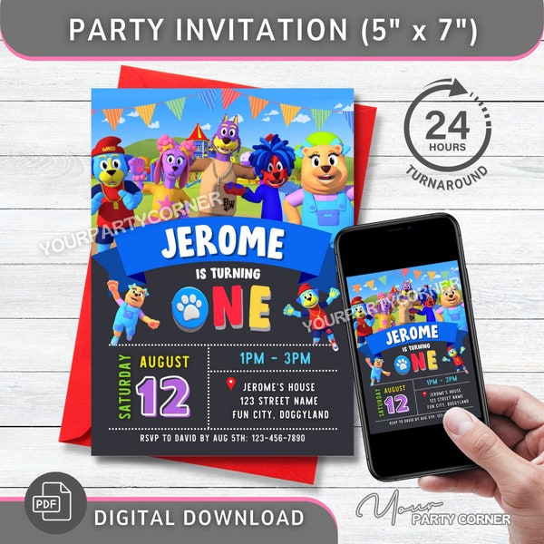 Customizable Birthday Party Invitation | Personalized Party Decoration | Kids birthday | DIGITAL FILE