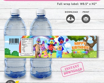 Doggyland Water Bottle labels | Doggyland Birthday | Water bottle sticker | Printable bottle labels | DIGITAL FILE