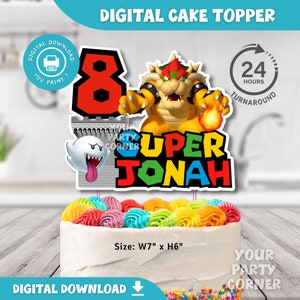 Bowser personalized Cake Topper | Super Mario Bowser Birthday Party| Bowser birthday party | Printable Birthday Cake Topper | DIGITAL FILE
