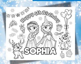 Printable Birthday Placemat | Coloring placemat | Kids Coloring Table Mat | Birthday Coloring Sheets | DIGITAL FILE