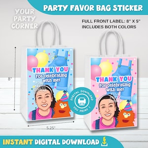 Digital Party Favor Bag Label Sticker | Party favor bag sticker | Thank you card | DIGITAL FILE