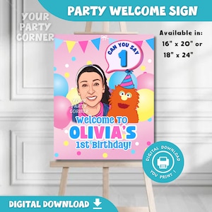 Customizable Digital Welcome Sign for Kids&#39; Birthday | Personalized Party Decoration | Girl birthday | DIGITAL FILE