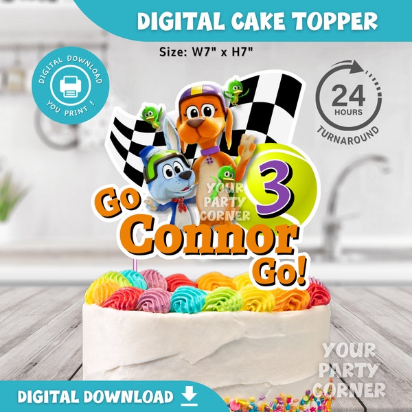 Customizable Digital Cake Topper for Kids' Birthday | Personalized Party Decoration | Go Dog Go Cake Topper| DIGITAL FILE