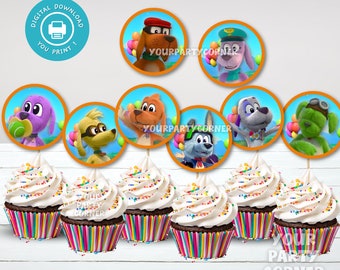 Set of 12 Digital Cupcake Toppers | Instant Download | Party Decoration | Kids birthday | DIGITAL FILE