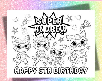 Printable Birthday Placemat | Coloring placemat | Kids Coloring Table Mat | Birthday Coloring Sheets | DIGITAL FILE
