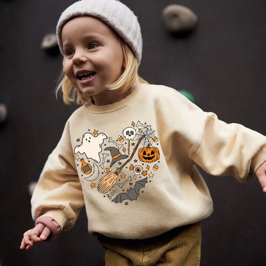 Halloween Doodles Hearth Sweatshirt Cute Halloween Sweater Etsy
