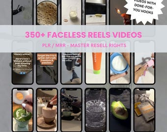 350+ Aesthetic Faceless Reels Bundle, MRR PLR Canva Templates (Digital Download)