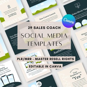 Sjablonen voor sociale media voor verkoopcoach: Canva Instagram-berichten (PLR, MRR) (digitale download)