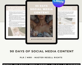 90 Days Social Media Content: DFY Canva Templates (Digital Download)