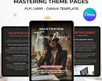 Instagram Theme Page Starter Guide: Canva Template, MRR PLR (Digital Download)