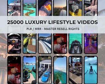 25000 Luxury Lifestyle Video Reels: Viral Content Bundle (PLR & MRR)