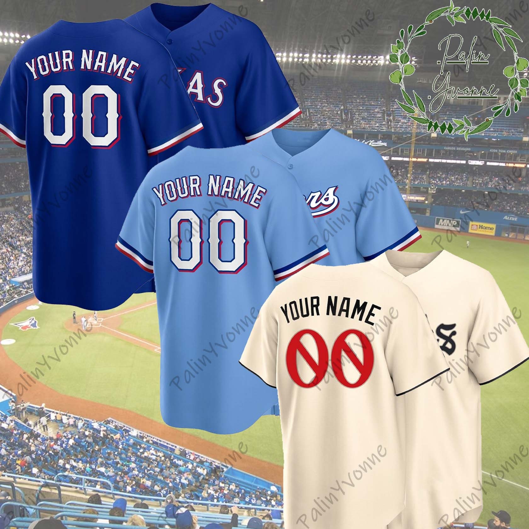 Throwback Texas Rangers 2020 Light Blue Baseball Jersey Can custom Name  Number