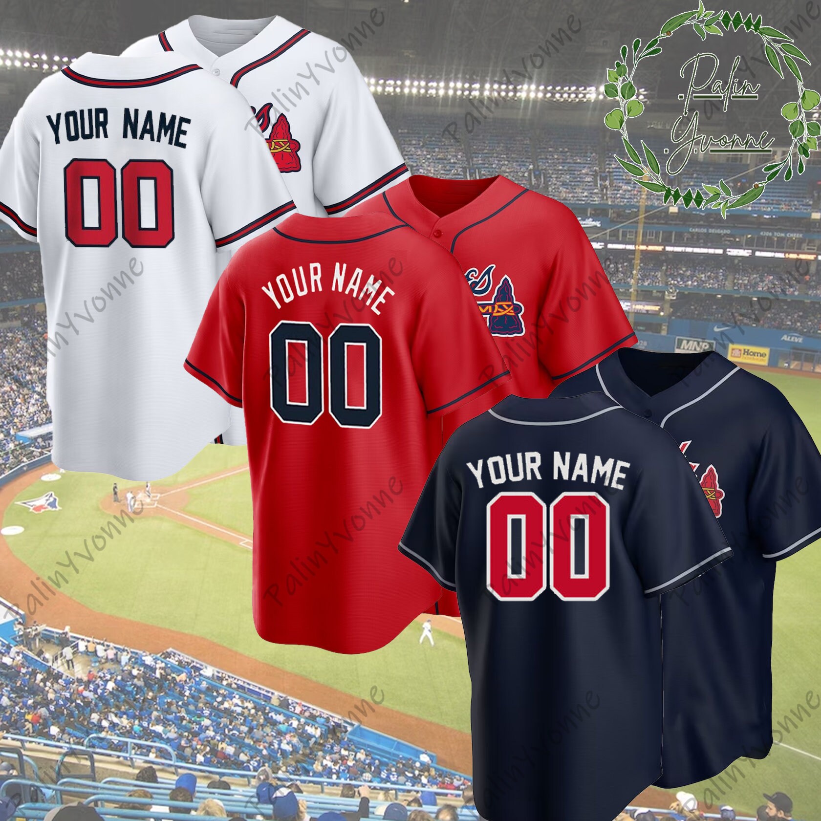 Atlanta Braves MLB Personalized Mix Baseball Jersey - Growkoc