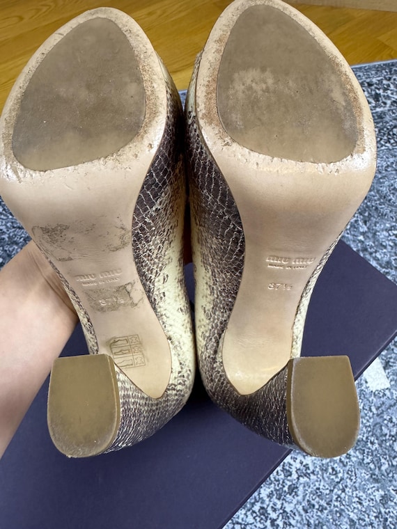 Authentic Vintage Miu Miu Python Peep Toe Heels –… - image 4