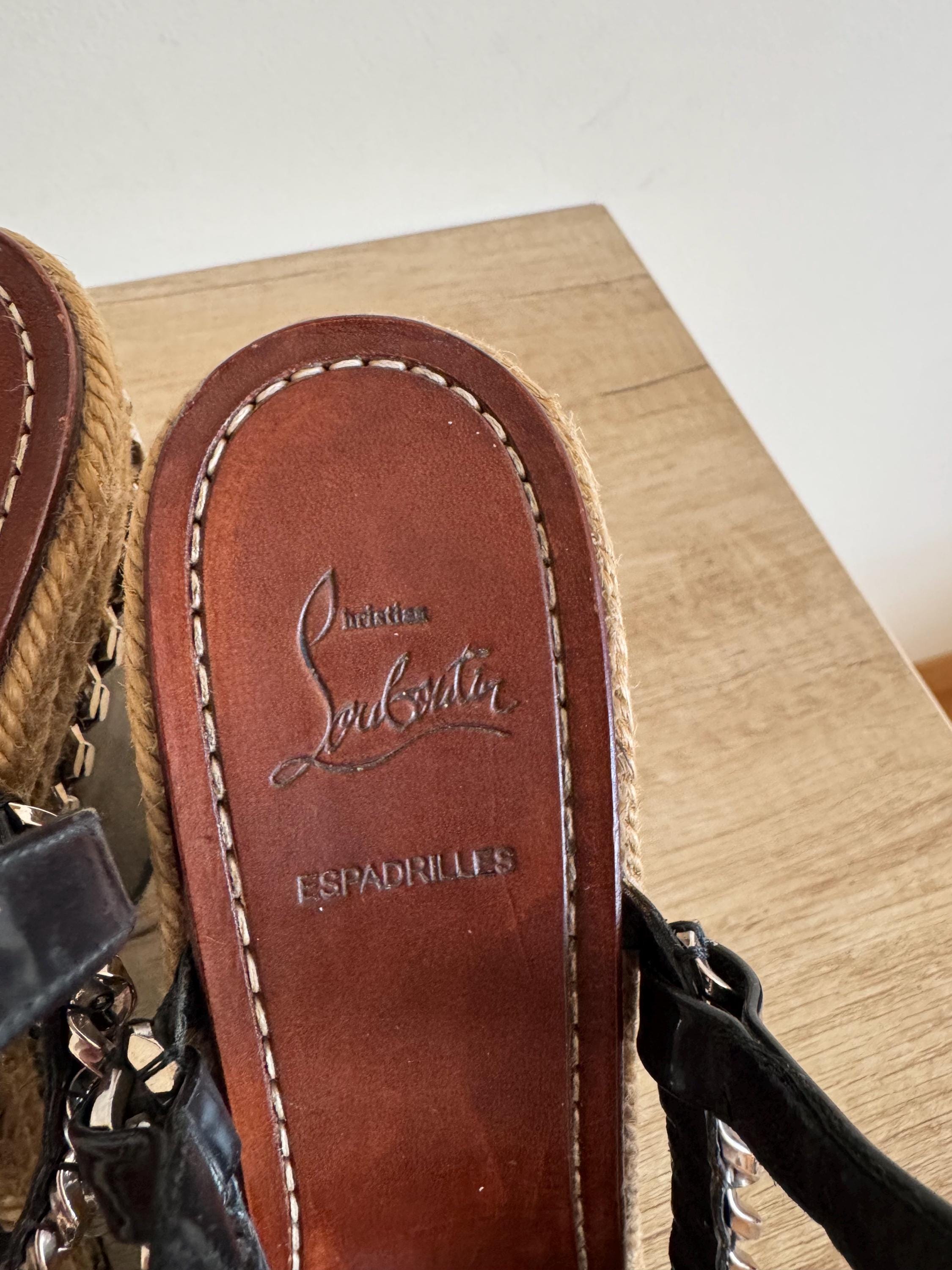未使用 クリスチャンルブタン ウエッジ サンダル 37 エスパドリーユ 未使用 クリスチャンルブタン ウエッジ サンダル 37 エスパドリーユ