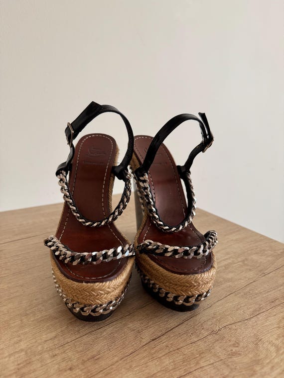 未使用 クリスチャンルブタン ウエッジ サンダル 37 エスパドリーユ クリスチャンルブタン 37 ウェッジサンダル ルブタン ウェッジソール