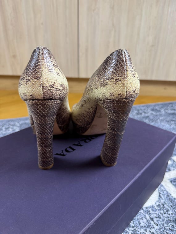 Authentic Vintage Miu Miu Python Peep Toe Heels –… - image 3