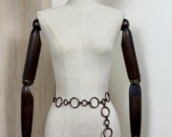 Collar con cadena circular vintage y cinturón / Joyería gótica Y2K