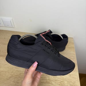 Vintage Prada Sport Black Nylon Sneakers, Linea Rossa, EU 40
