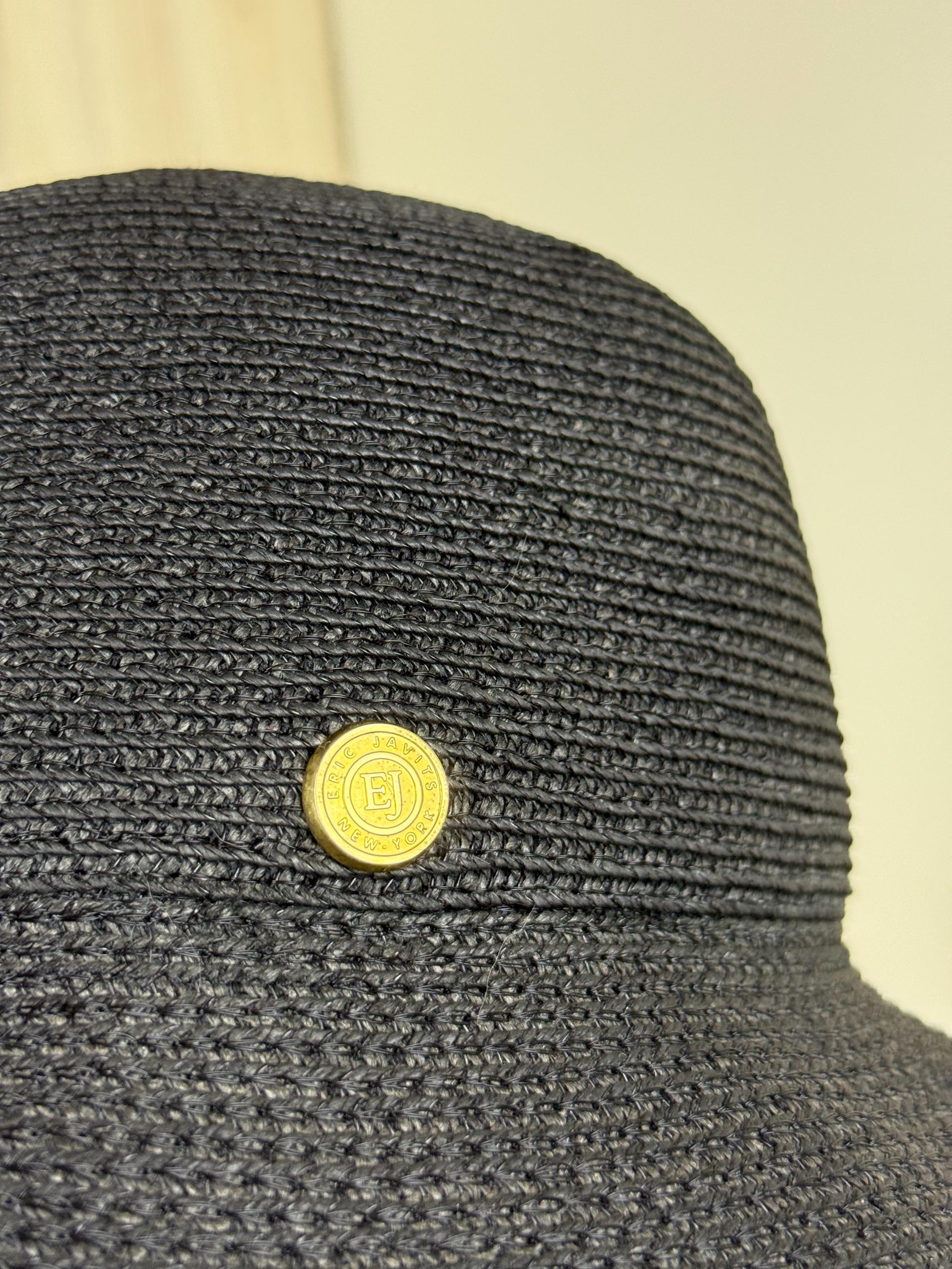 Eric Javits Black Wide Brim Sun Hat – Squishee Packable 