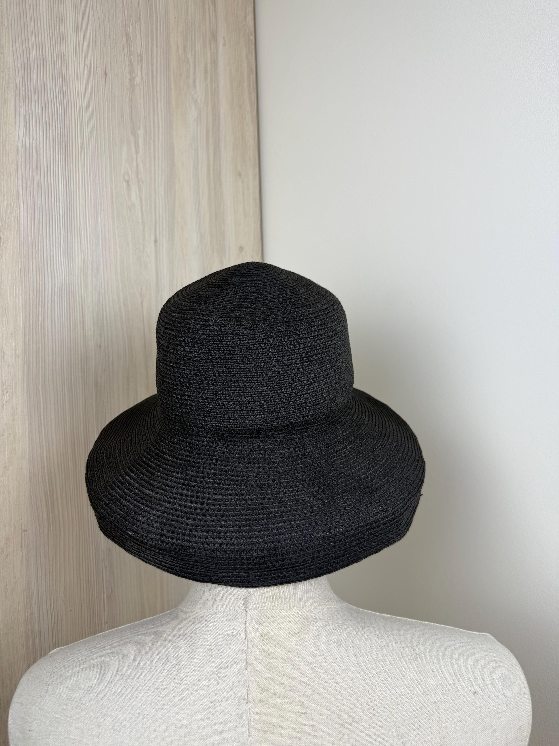 Eric Javits Black Wide Brim Sun Hat – Squishee Packable 