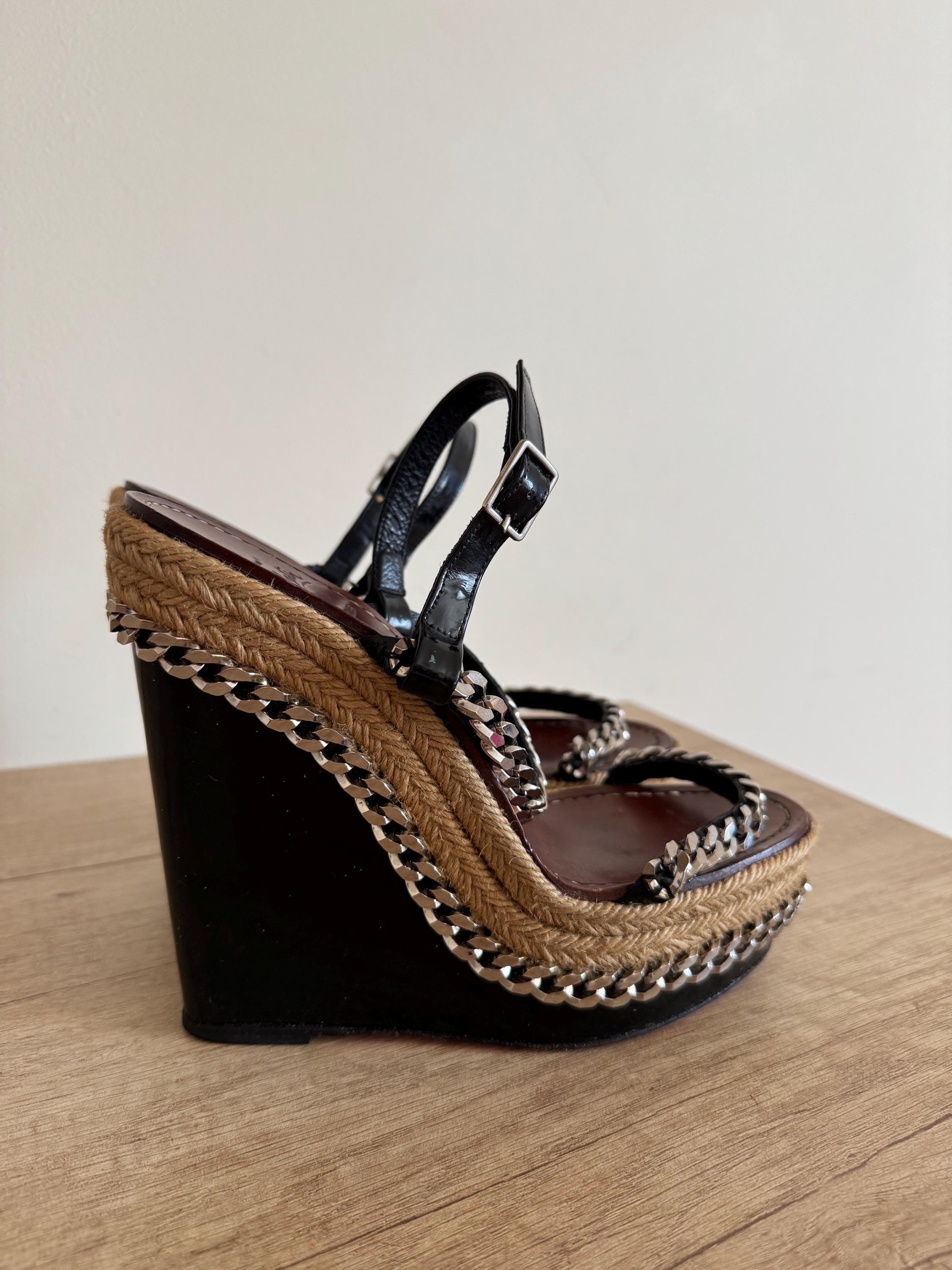 ヴィンテージ クリスチャン ルブタン エスパドリーユ ウェッジサンダル