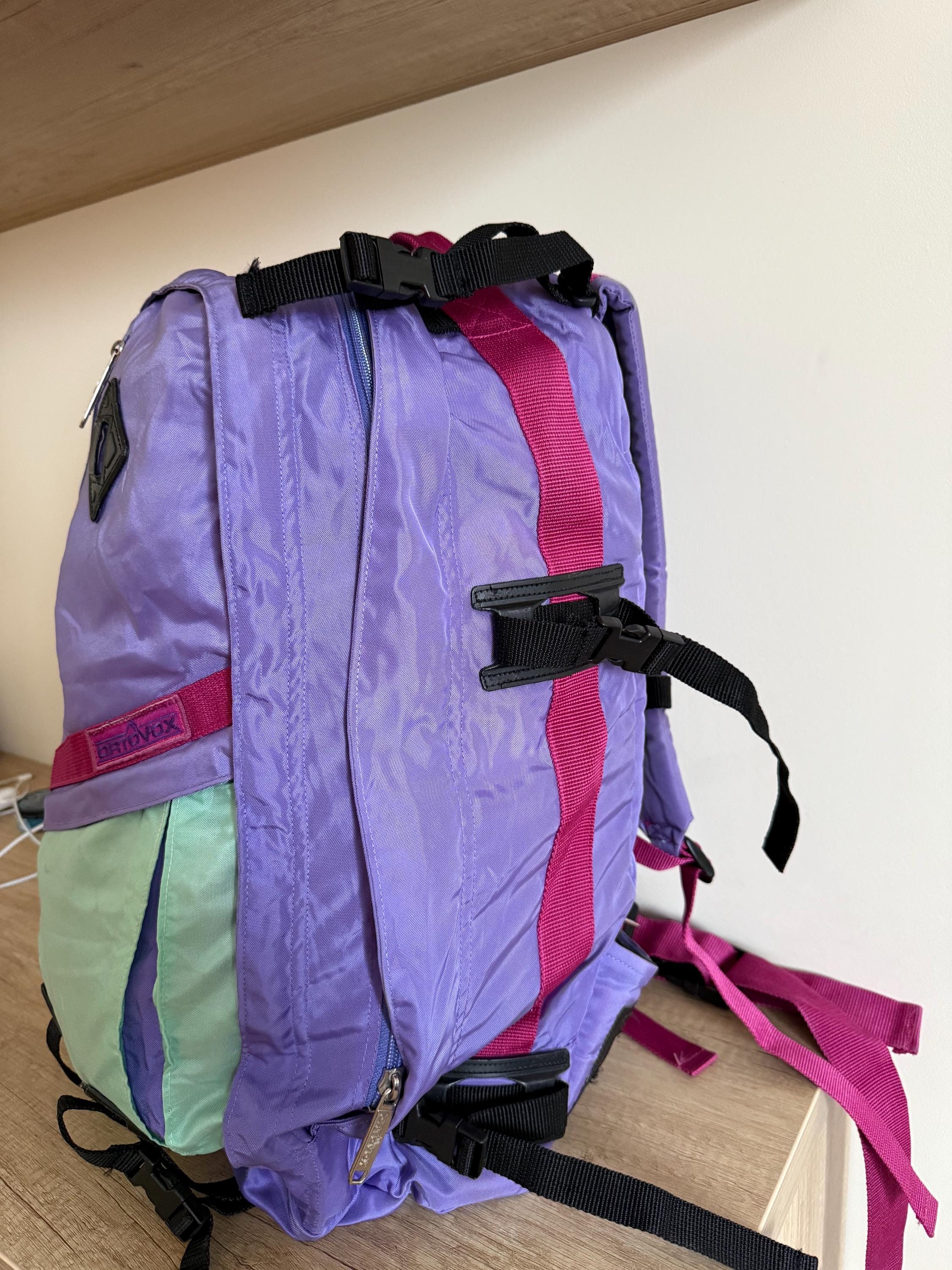Vintage 90s Ortovox Backpack | Pastel Colorblock Hiking Rucksack - Etsy