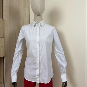 Vintage Dolce & Gabbana White Cotton Button-Up Shirt – Made in Italy – Women’s Size IT 40 / M