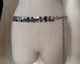 Chic Silver Waist Chain Belt - Lrg/xl 35 Inches - Vintage  display picture 2