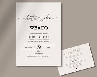 Minimalist Wedding Invitation Set