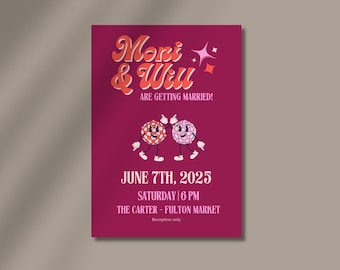Bold Color Disco Wedding Invite | One of a Kind Invite