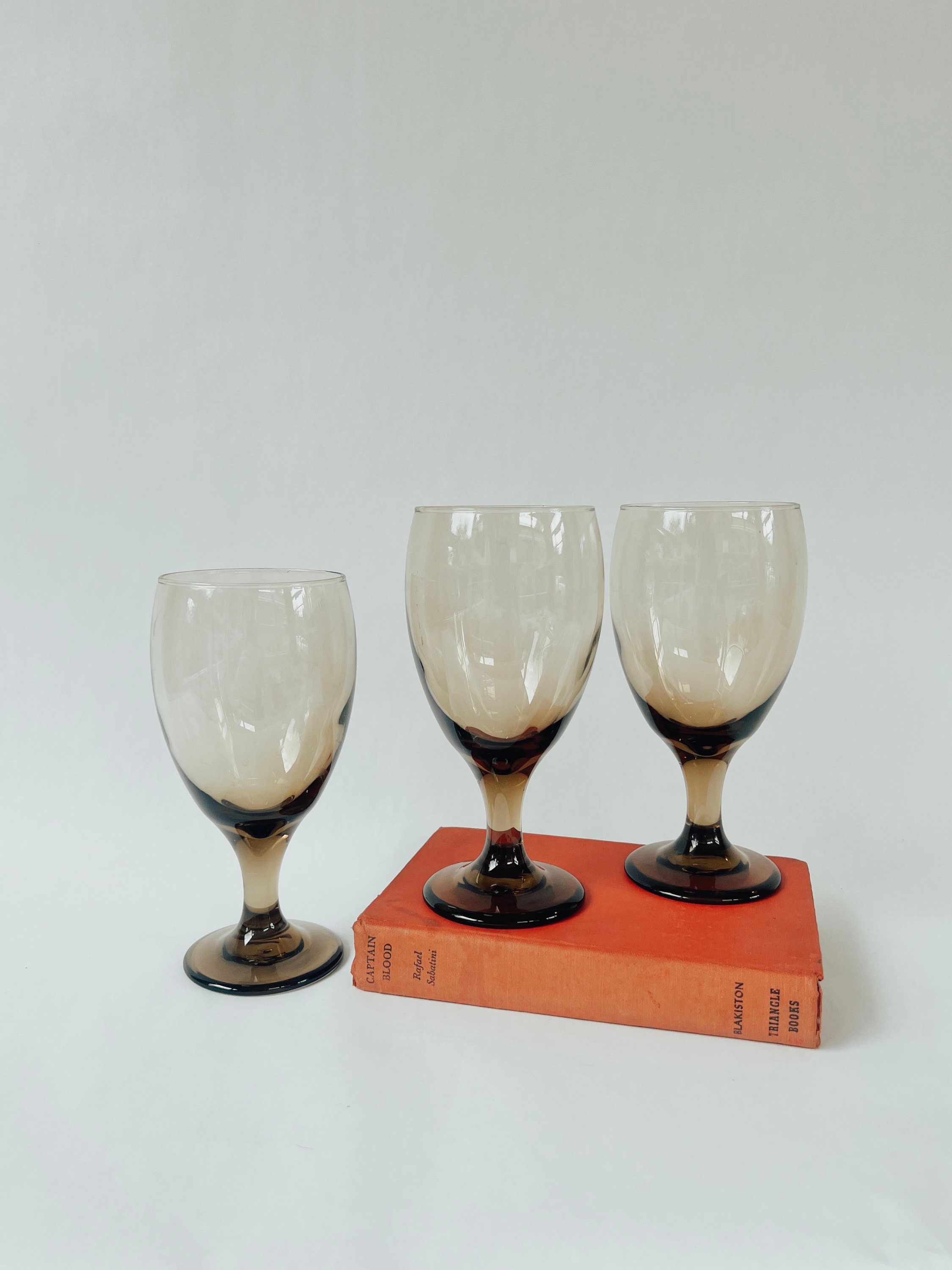 Super Cute Set of Three Vintage Drinking Glasses With Clouds