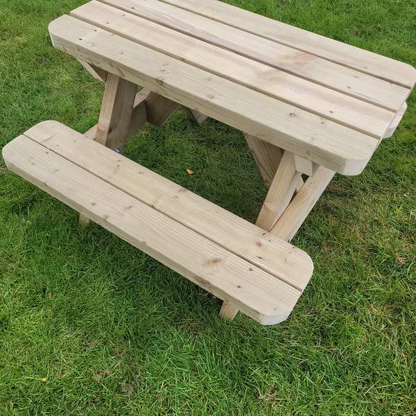 Small Childrens wooden picnic table bench