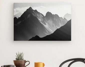 Fotomalerei Pyrenäen Monochrome Berge 1