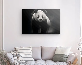 Wilder Panda malt Tier schwarz und weiß