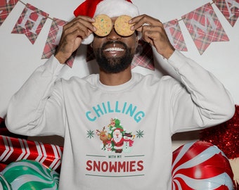 Chilling with My Snowmies Christmas Jumper - Ash