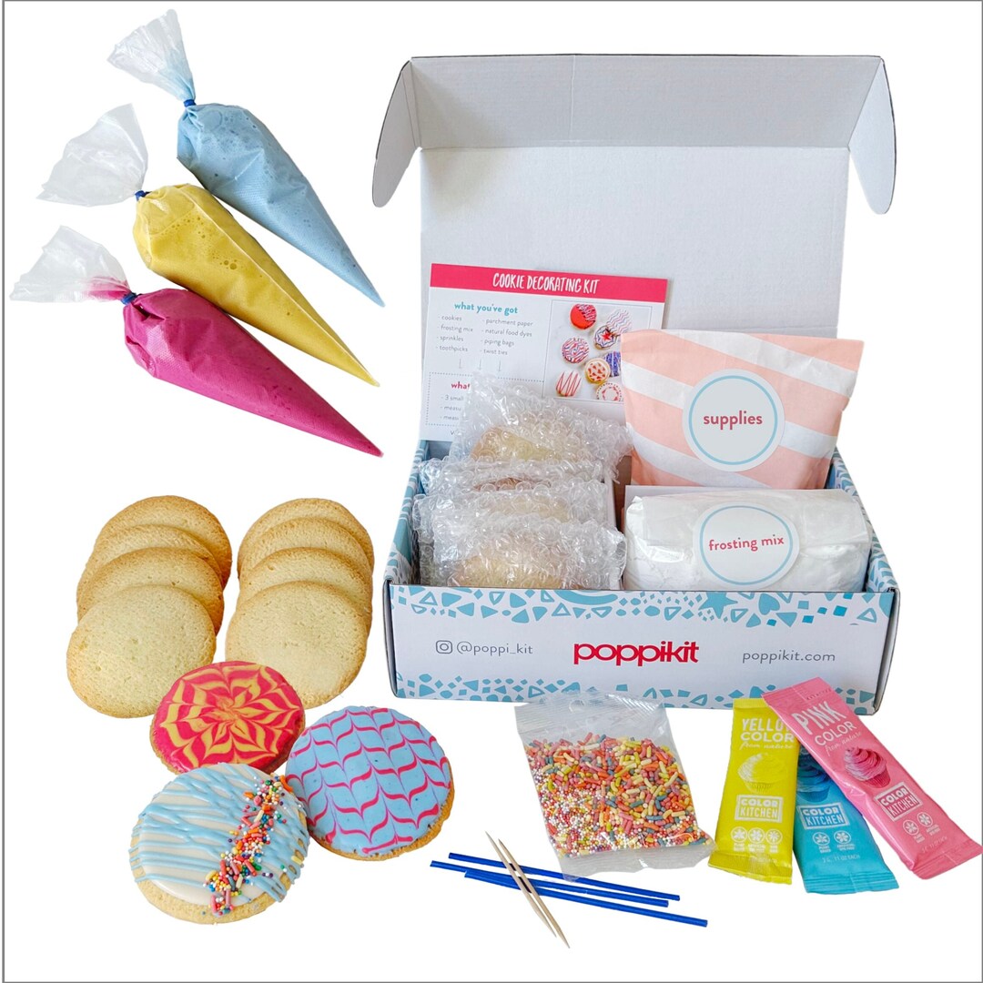 Cookie Decorating Kit with Prebaked Cookies Etsy