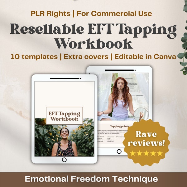 Plr EFT Workbook | Editable EFT Tapping workbook | EFT Tapping Script | Canva Workbook | Done for you | Commercial license | Anxiety relief