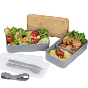 Brotdose Lunchbox mit Gravur schwarz modern Bambusdeckel Geschenkidee Geburtstag Männer Bild 8