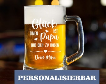 Bierkrug Papa Vatertag -Bierglas Glück ist -Geschenkidee -Geburtstag Vater