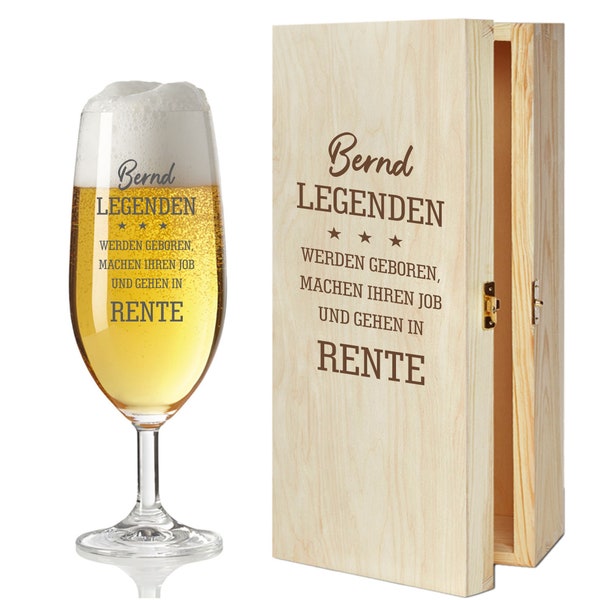 Bierglas Geschenk Rente - Ruhestandsgeschenk Abschied Rente Geschenk Kollegen