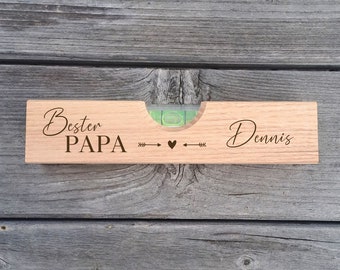 Spirit level with name gift Father's Day Birthday Thank you - Best Dad - Grandpa - Uncle - Godfather