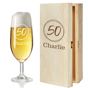 personalized beer glass Leonardo- gift idea - birthday men&#39;s gifts year