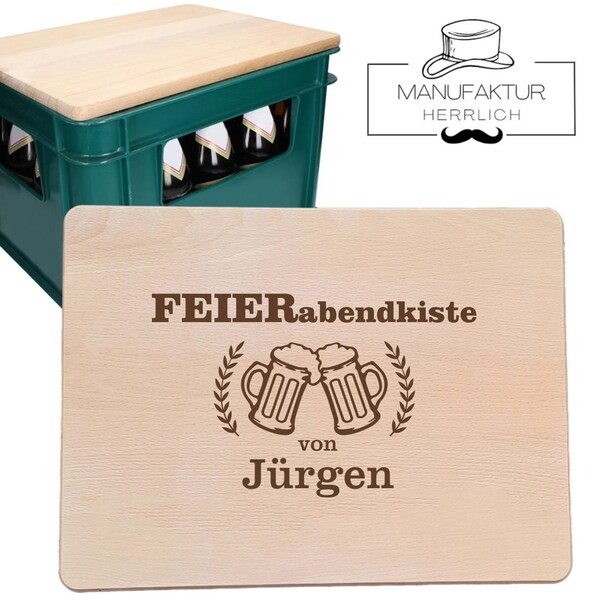 Bierkastensitz mit Gravur Feierabendkiste Geschenke Männer Bierbank mit Wunschnamen Biergeschenk Personalisiert