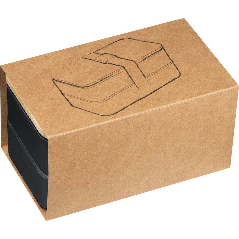 Brotdose Lunchbox mit Gravur schwarz modern Bambusdeckel Geschenkidee Geburtstag Männer Bild 9
