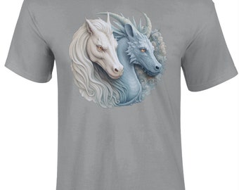 Camiseta de dragón y unicornio de Enchanted Legends: camiseta de criatura mítica: regalos para amigos