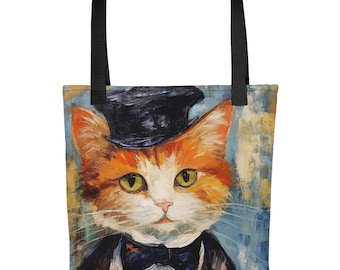 Encantador bolso de mano parisino con diseño de gato: un accesorio mágico para los amantes de los gatos.
