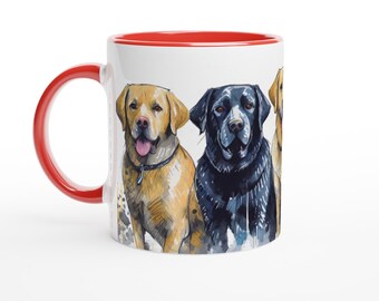Taza personalizada de Labrador: Taza de cerámica colorida para café, regalo para amantes de los perros