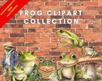 Colección de imágenes prediseñadas de ranas: ilustraciones de ranas antiguas a modernas para decoración de guarderías, tarjetas de felicitación y más